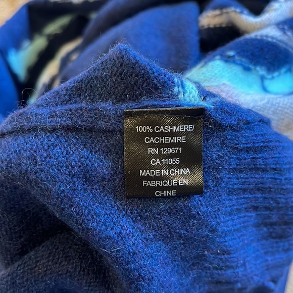 360 Cashmere Navy Blue Palm Tree Sweater - Picture 4 of 5